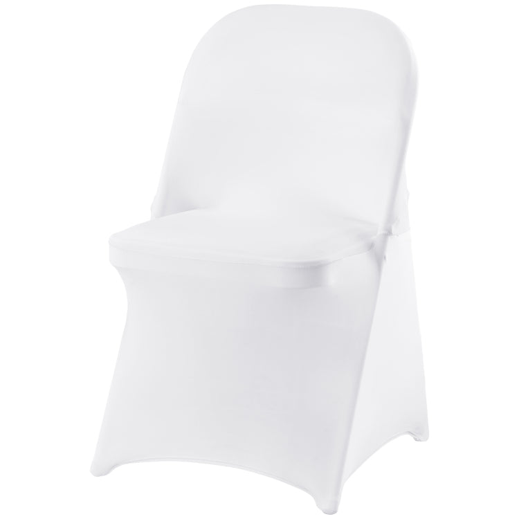 White Stretch Spandex Chair Covers 30 Pcs, Folding Kitchen Chairs Cover, Universal Washable Slipcovers Protector, Removable Chair Seat Covers, For Wedding Party Dining Room Banquet Event