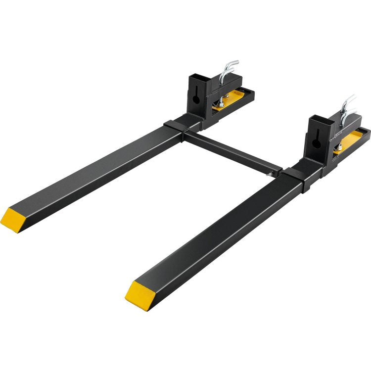 Pallet Forks, 4000 Lbs Clamp On Pallet Forks, 60" Total Length Heavy Duty Pallet Forks With Adjustable Stabilizer Bar, Tractor Bucket Forks For Tractor Attachments, Skid Steer, Loader Bucket