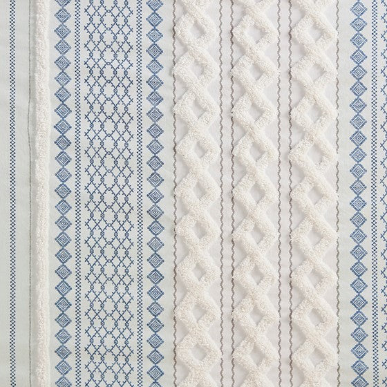 Cotton Printed Shower Curtain With Chenille
