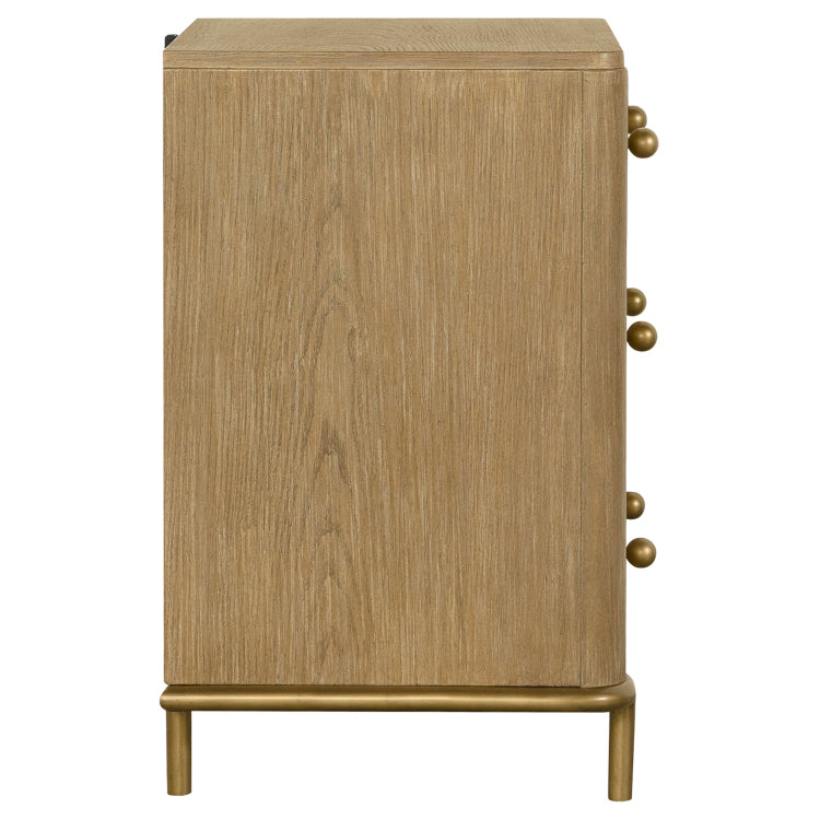 Sand Wash 3 Drawer Nightstand With Usb Ports