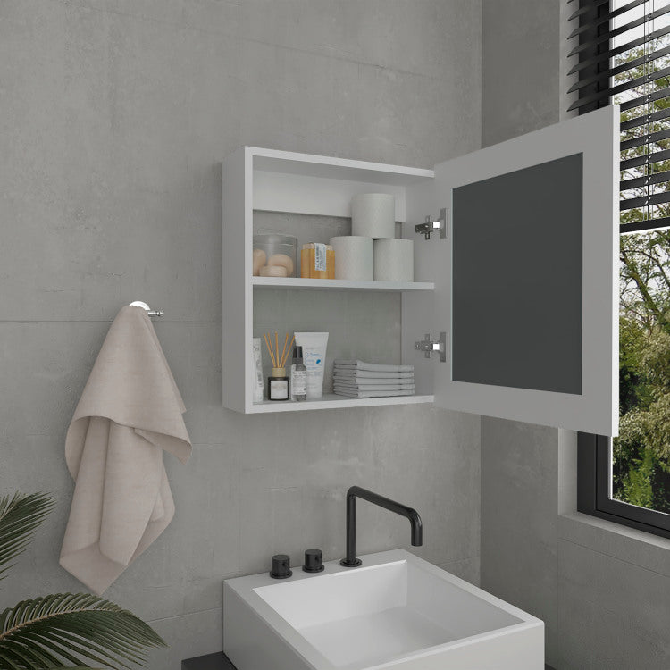 Luma Medicine Cabinet With Mirror Door 20.5" High Cabinet Organizer With Two Interior Shelves For Bathroom, Kitchen, Mudroom