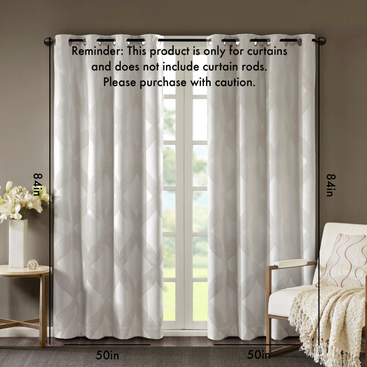 Knitted Jacquard Total Blackout Curtain Panel Only 1 Pc Panel