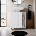 Storage Cabinet 24.4" H, 1 Door, 4 Shelves, 2 Legs, White Bathroom