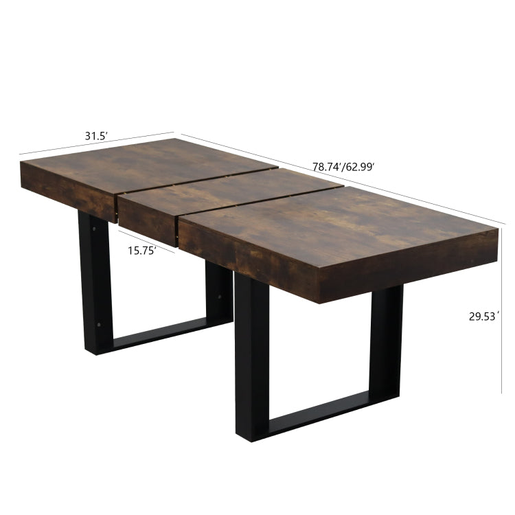 Extendable Dining Room Table For 6 8 10, Modern Farmhouse Wooden Kitchen Expanding Table, Long Large Expandable Dining Room Conference Table