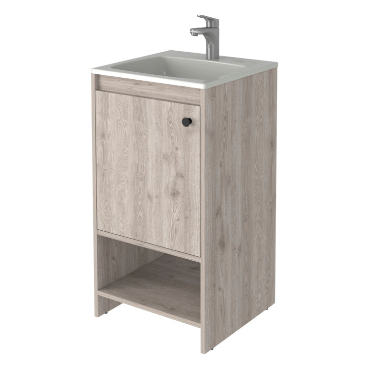 Chariot Free Standing Vanity Cabinet, One Open Shelf