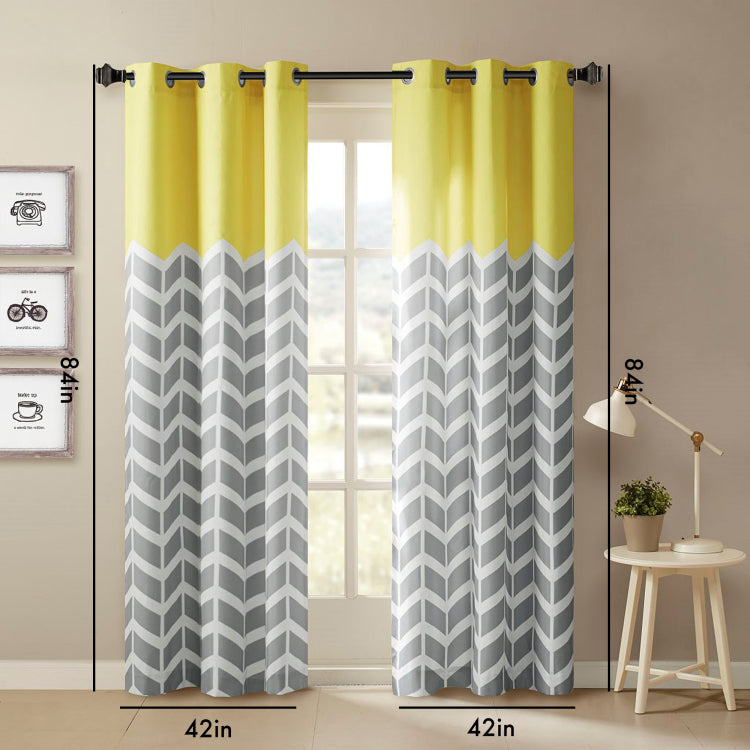 Printed Room Darkening Grommet Top Panel Pair
