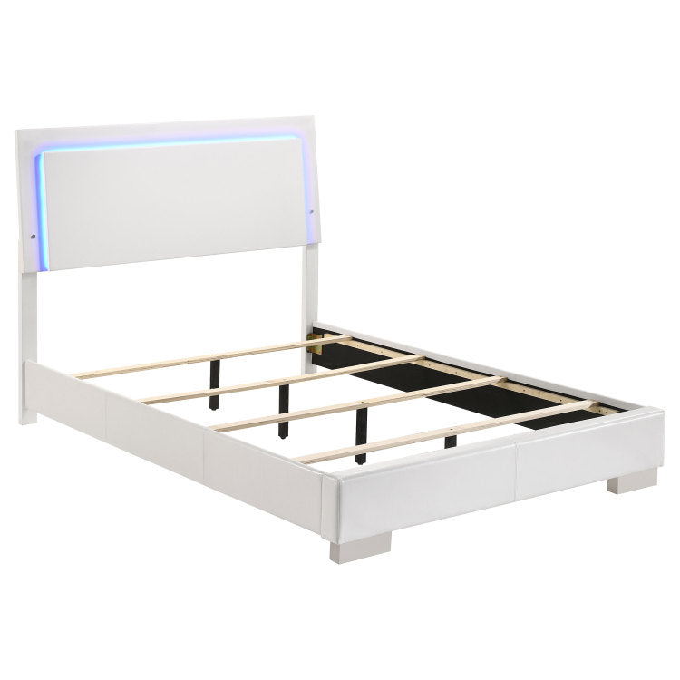 Dulcey White High Gloss 4 Piece Full Bedroom Set