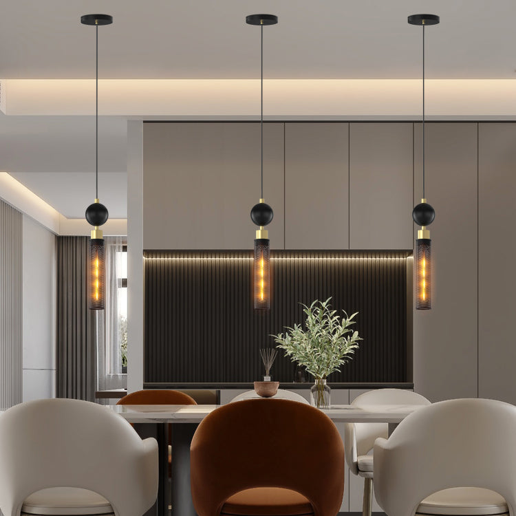 Modern Black Wrought Iron Pendant Light For Kitchen Island , Adjustable Cord Pendant Fixture, Hanging Lighting Over Kitchen Island, Indoor Chandelier For Bedroom & Bathroom
