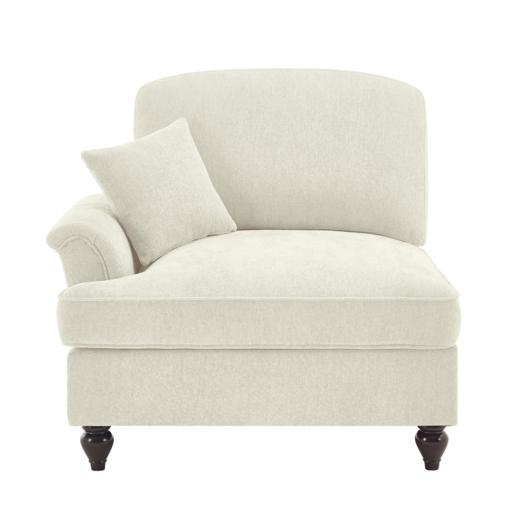 Sofa Lsf Chenille W 1 Pillow Beige White