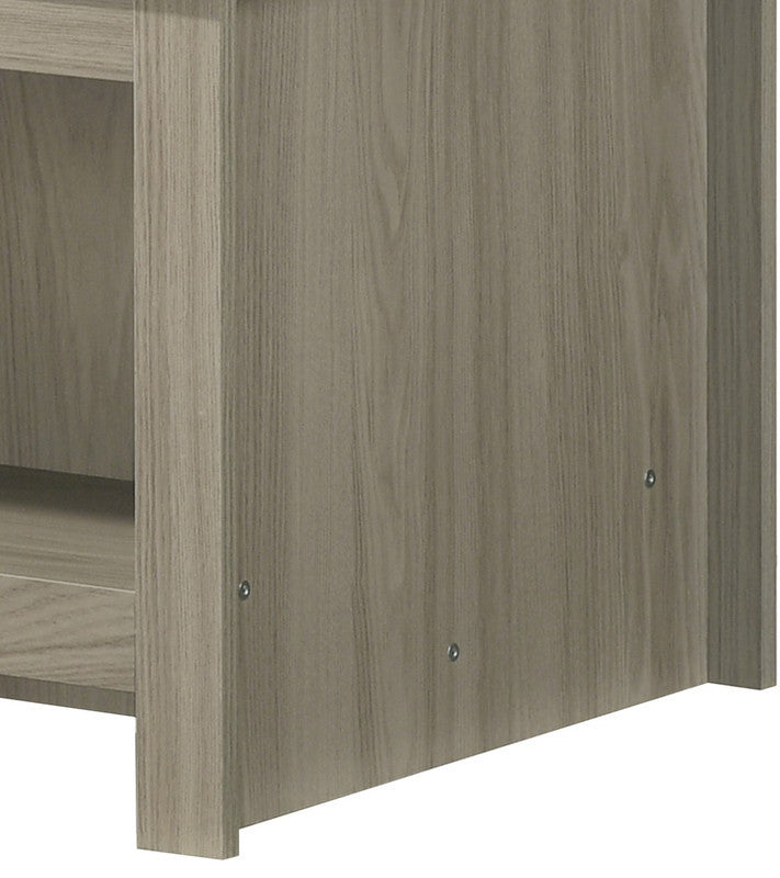 Nilda 43"W Gray Oak Coffee Table With Open Shelves Front And Back