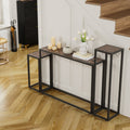3 Piece Set Of Narrow Table, High End Edge Wrapped Entrance Hall Table, Entrance, Industrial Corridor Table, Living Room, Entrance Hall, Rural Brown Black Color