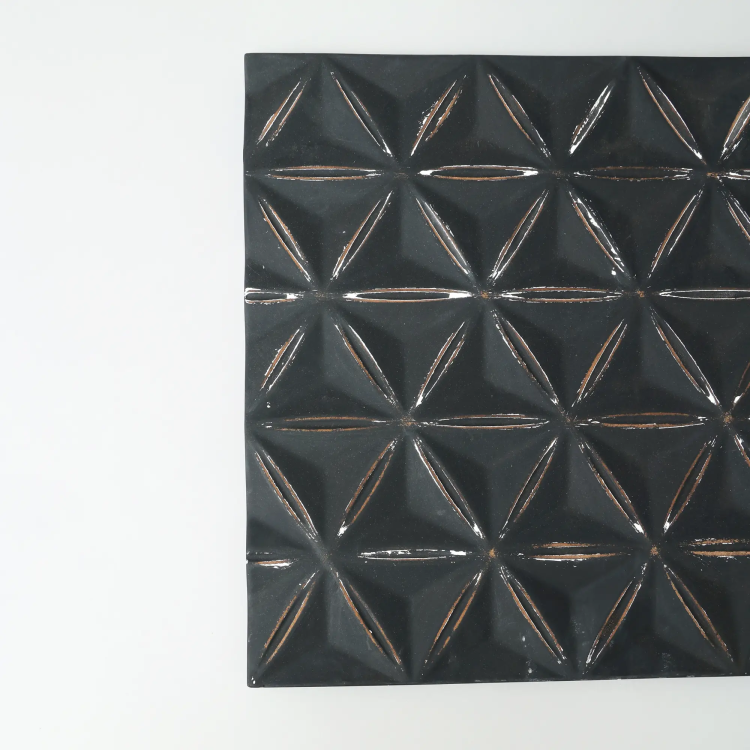 Black Square Shape Handcrafted Mdf Wall Decor 16"X16" Elegant Home Accent