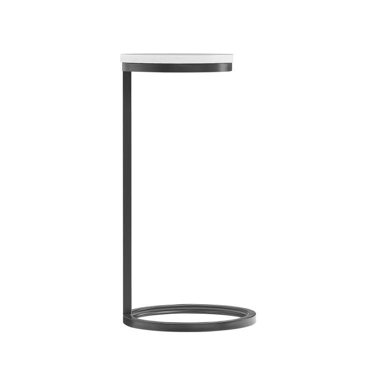 Cerro Round Metal Accent Table With Marble Top