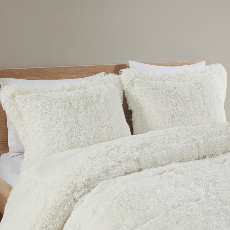 Twin Twin Xl Shaggy Long Fur Comforter Mini Set