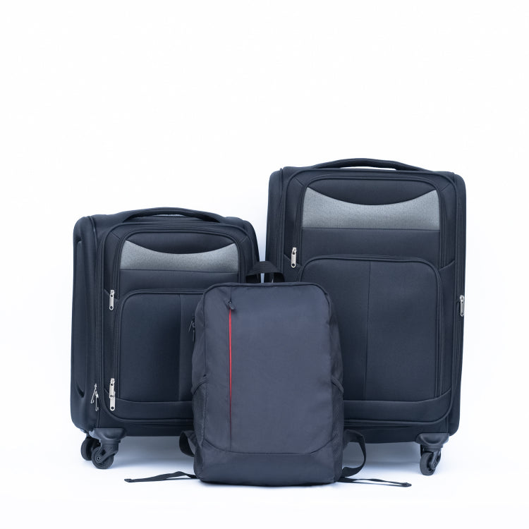 20 24 Travel Case Two Piece Suitcase Set Oxford Trolley Case Without Password Lock Universal Wheel Oxford Cloth Backpack Black