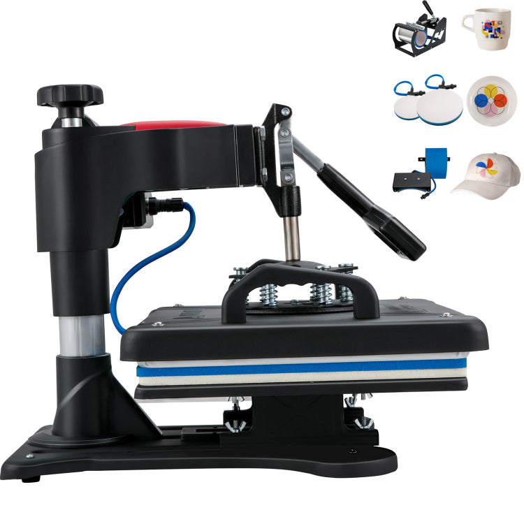 Heat Press, 5 In 1 Heat Press Machine Machine 12X15, Clamshell Sublimation Transfer Printer Fast Heat Up, Digital Precise Temperature Control, Vinyl Heat Press For T Shirt Plate Mug Cup, 900W