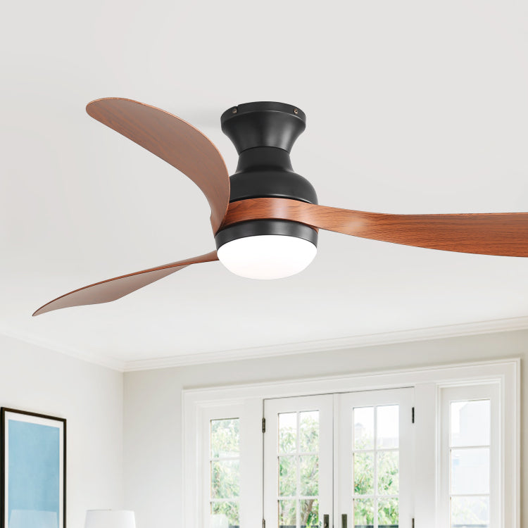 52 Inch And Remote Control,With 3 Abs Fan Blades,Flush Mount With Reversible Dc Motor,6 Wind Speed Adjustable,Dimmable Light