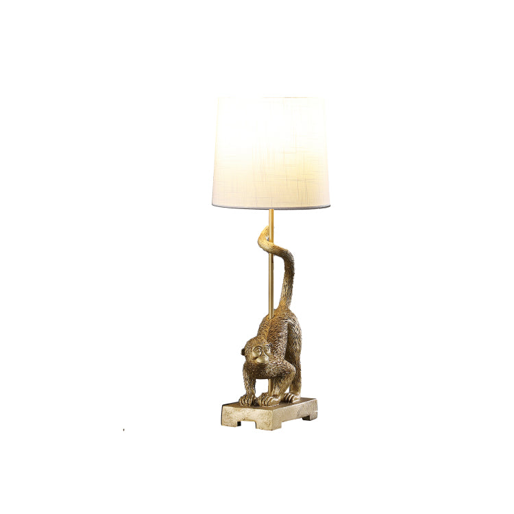24" In Wildlife Old World Gold Capuchin Monkey Polyresin Table Lamp