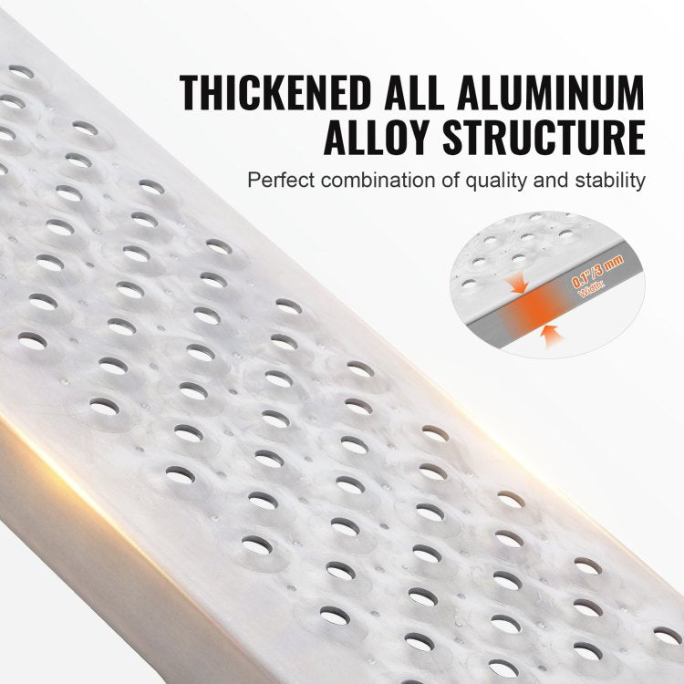 47.2" X 8.5" Aluminum Ramps 880 Lbs Capacity Loading Ramps 2Pcs