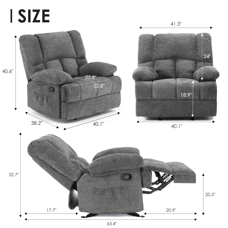 Oversized Rocking Rocker Recliner Chair For Living Room Adults