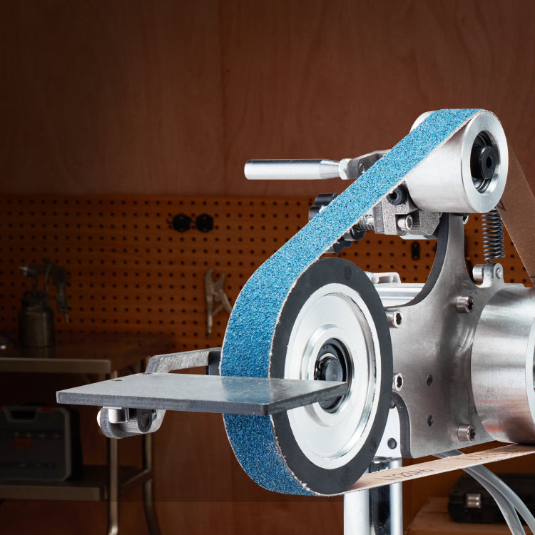 Belt Grinder Sander, 30 X 1 Inch Variable Speed Belt Polisher With Vfd, 550W Polishing Grinding Machine With 2 Grinding Moulds & 3Pcs Sanding Belts For Metalworking, Knife Making