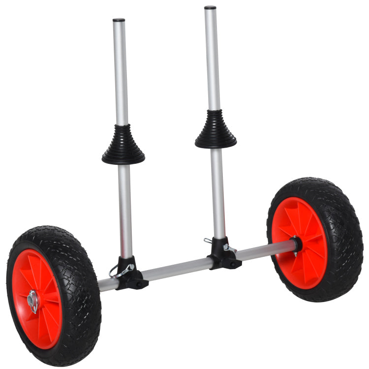 Soozier Universal Kayak Cart, Trolley Trailer Kayak Wheels With Strong Aluminum Frame, Adjustable Width Crossbar, & Large Tires