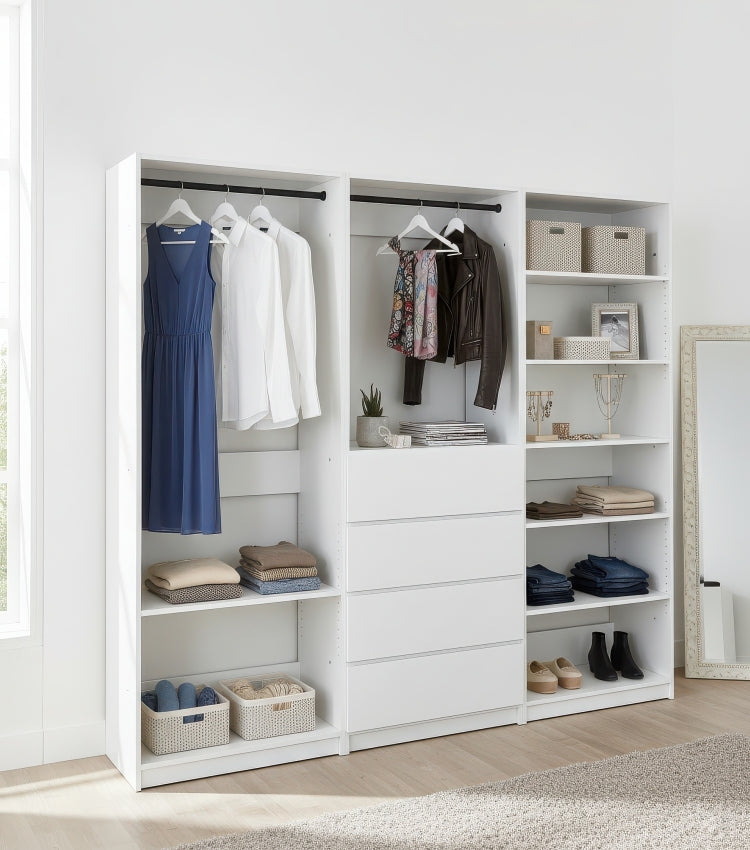 Prosper White Freestanding Walk In Wood Closet System