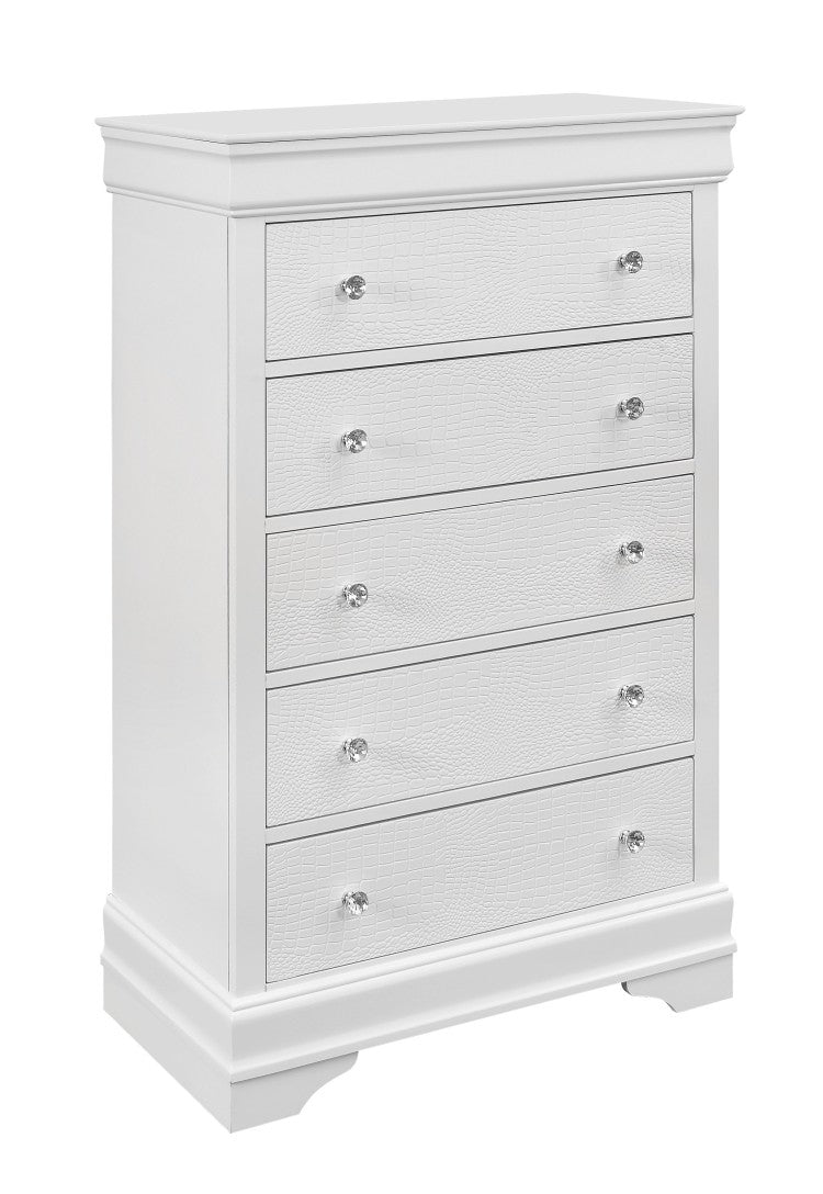Shaker Crocodile Metallic White Chest