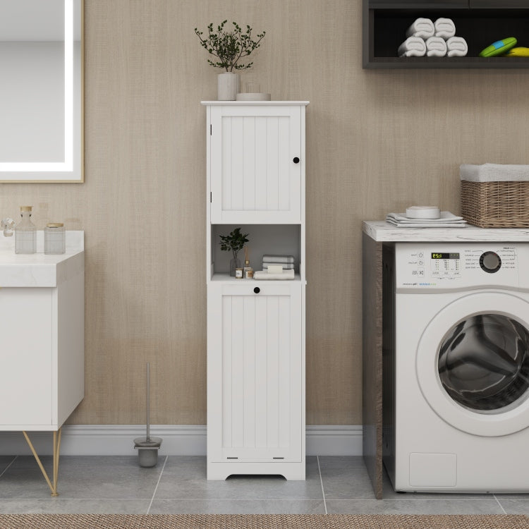 One Compartment One Door Tilt Out Laundry Sorter Cabinet White