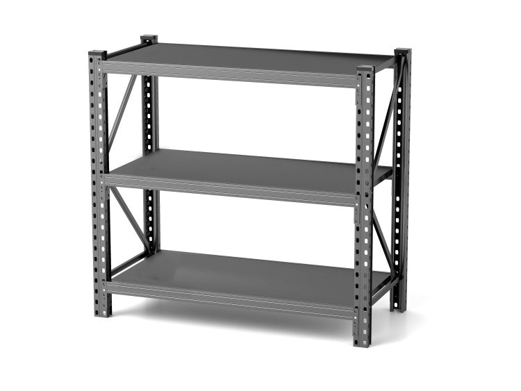 3 Tier Industrial Shelving Rack 47In, Heavy Duty Steel Shelving Unit Adjustable, 51.2" W*23.6" D*47.3"H, Black, Requires Assembly