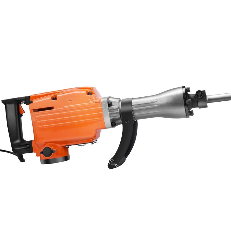 Demolition Jack Hammer, 2200W 1400 Bpm Jack Hammer Concrete Breaker, Heavy Duty Electric Jack Hammer 6Pcs Chisels Bit With Gloves, 360 C Swiveling Front Handle For Trenching And Breaking Holes