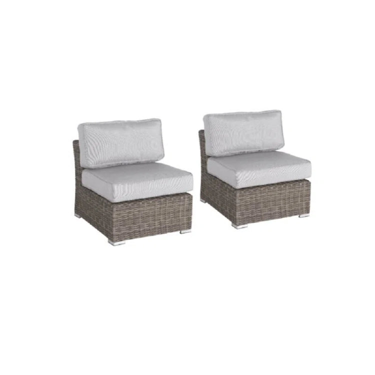 7 Piece Rattan Sectional Sofa Set With Cushions Fully Assembled