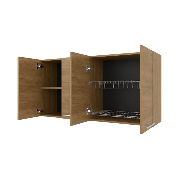 Natural Oak Wall Cabinet Kitchen In Melamine With 4 Door
