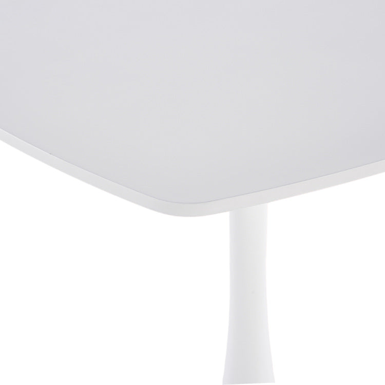 White Square Tulip Table For 2 3 Person, 24" Small Dining Table With Metal Pedestal Base, Modern Kitchen Table For Small Space, Apartment, Bistro, Cafe, Office & Living Room, Matte White Mdf Top