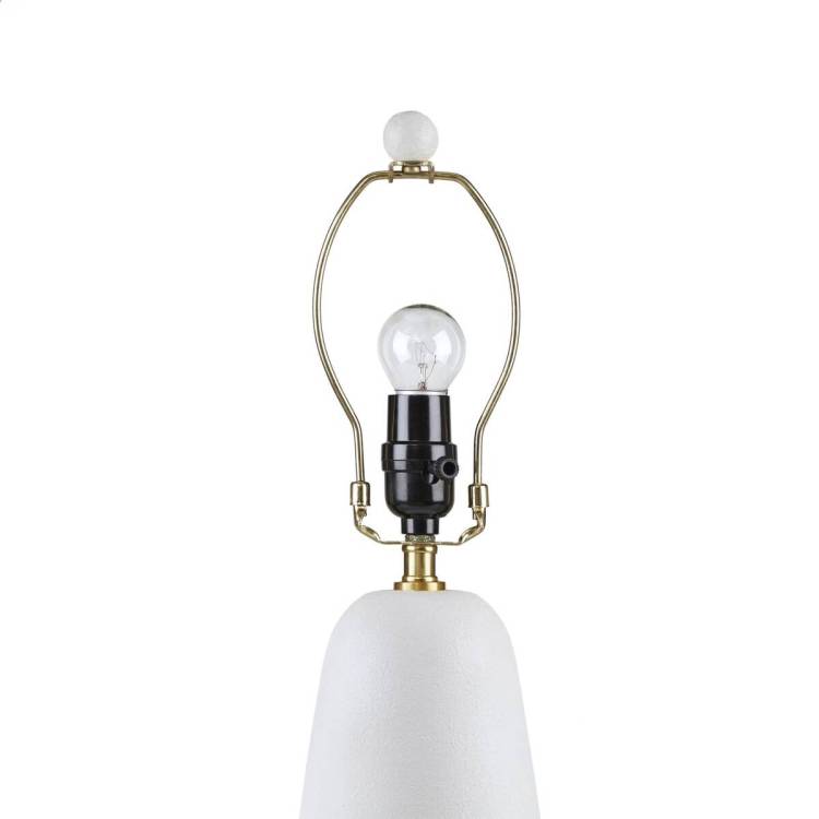 Textured Ceramic Table Lamp With Fluted Fabric Shade White See Below