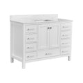 48'' Bathroom Vanity, Freestanding Vanity With Top, Solid Wood Frame Bathroom Storage Cabinet