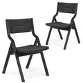 Wood Folding Chairs, Foldable Chairs Wooden Indoor Stackable Dining Chairs For Kitchen & Dining Room Chair Woven Seat & Webbing Back, Dining Chair Set Of 2