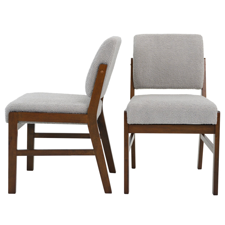 Caldwell Dining Chair Set Of 2 Light Grey Boucle