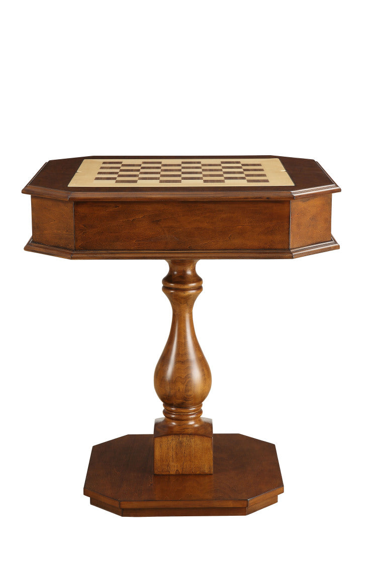 Bishop Cherry Finish Reversible Chess Checker Game Table W Game Tray Chess Fingures Not Included
