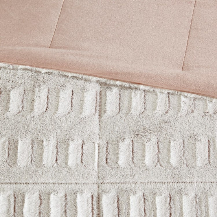 Twin Twin Xl Back Print Long Fur Comforter Mini Set