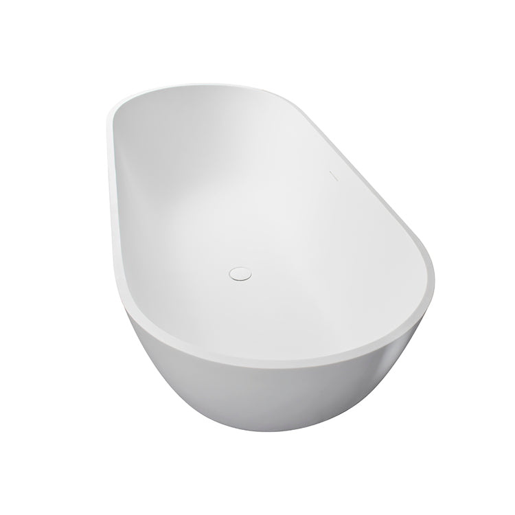 69 Inch Solid Surface Soaking Bathtub Deep Soak Freestanding Tub
