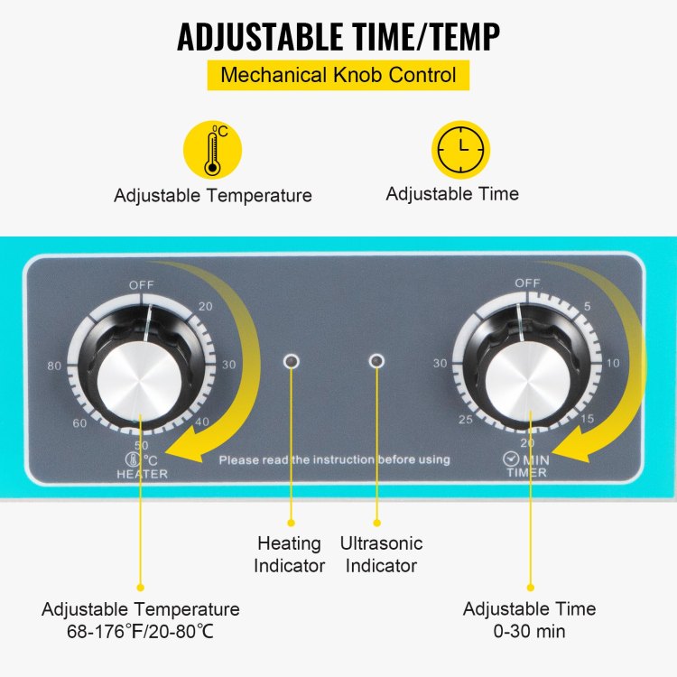 Ultrasonic Vinyl Record Cleaner 6L 40Khz Vinyl Ultrasonic Cleaning Machine Knob Control Record Ultrasonic Cleaner 4 Records Vinyl Sonic Cleaner Stainless Steel Tank W Mechanical Heater & Timer