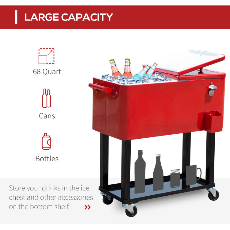 Rolling Cooling Bins Ice Chest On Wheels Outdoor
