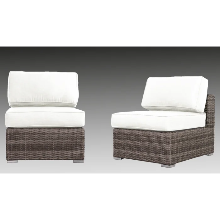 Rattan Wicker Fully Assembled 2 Person Seating Group With Cushions