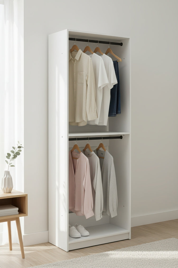 Prosper 32" White Wood Walk In Closet With Two Rods