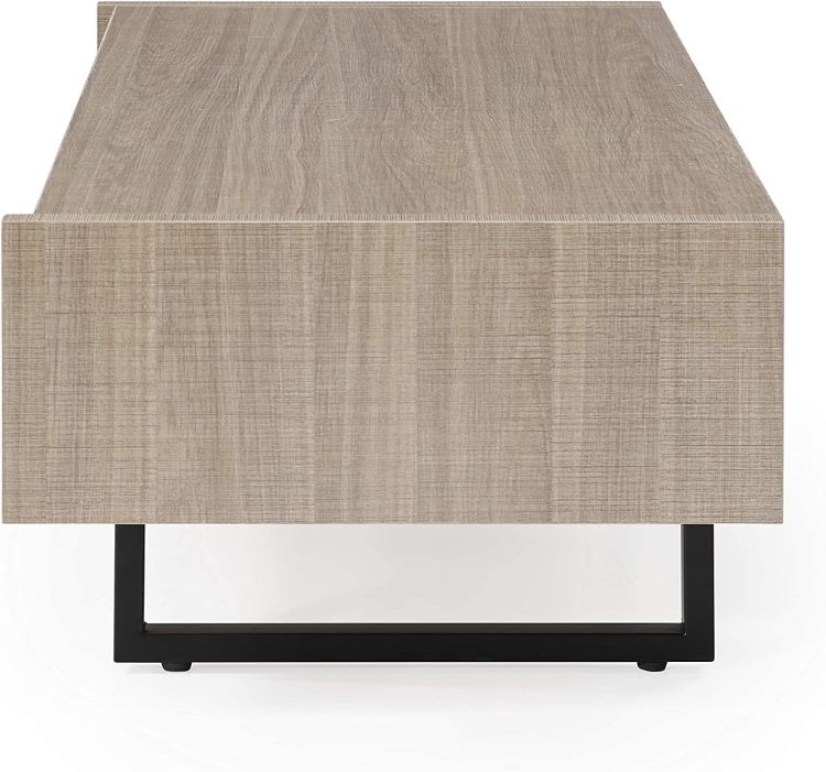 Mid Century Modern Ash Living Room Coffee Table,Tan