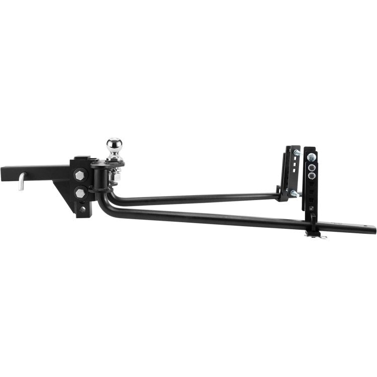 Weight Distribution Hitch, 1,000 Lbs Weight Distributing Hitches Kit With Sway Control For Trailer, 2 In Solid Steel Shank, 2 5 16 In Alloy Steel Ball, Powder Coated Load Leveling Hitch, Black