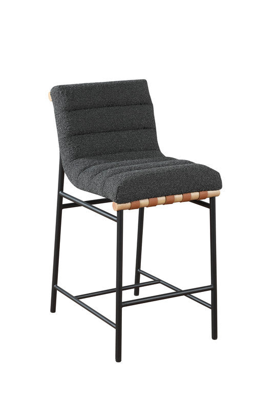 Liana 17.75"W Dark Gray Boucle Fabric Counter Height Chair