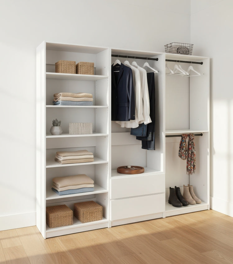 Prosper White Freestanding Walk In Wood Closet System