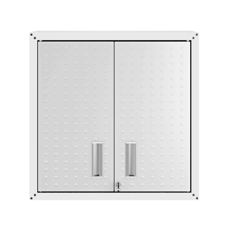 Floating Garage Cabinet In White